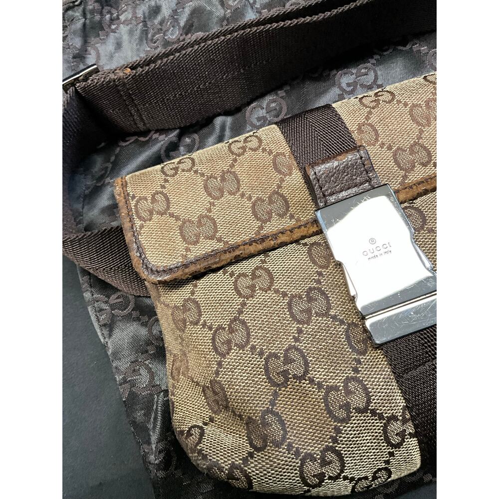 Gucci Vintage GG Monogram Canvas Waist Belt Bag Brown - Picture 4 of 9